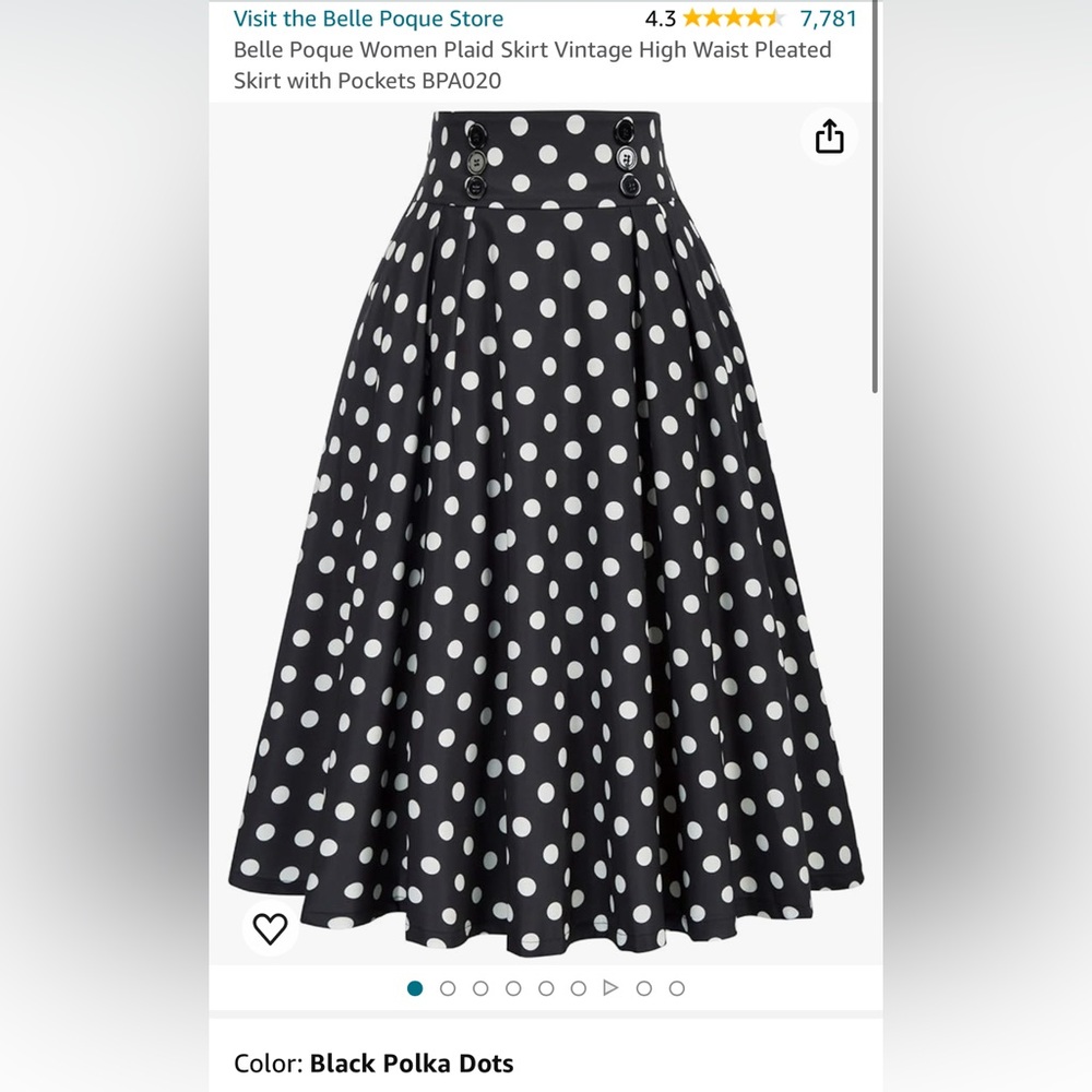 Belle Poque Women Plaid Skirt Vintage High Waist Pleated Skirt with Pockets